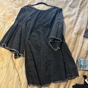 Free People Black Denim Mini Dress
